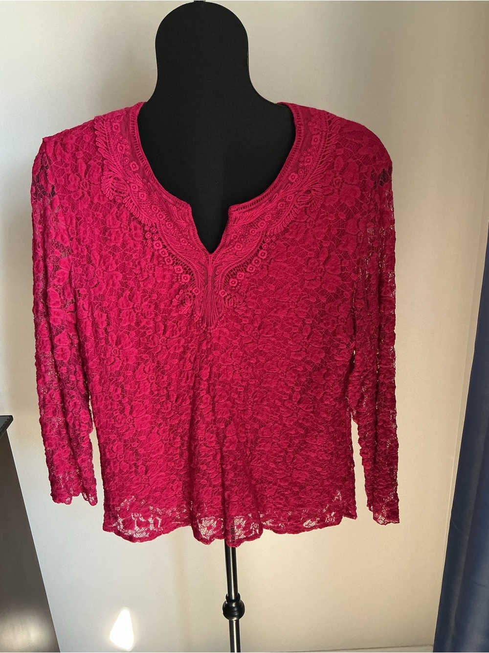 Boho Coldwater Creek lace embroidered top